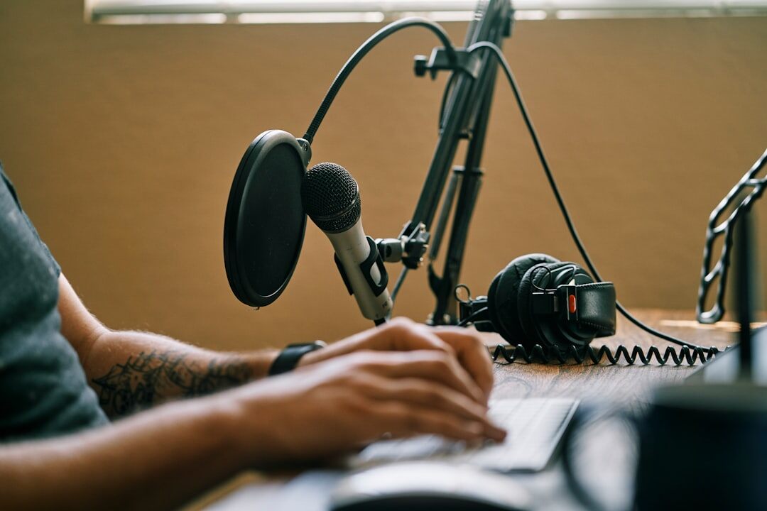 guest interview in podcast studio