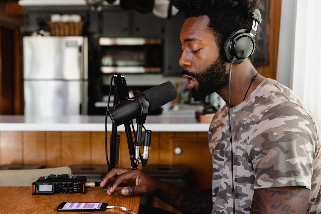 person hosting podcast