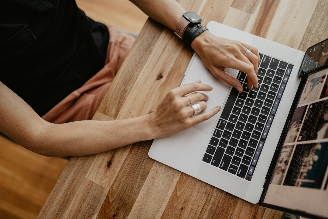inspirational blogger at laptop